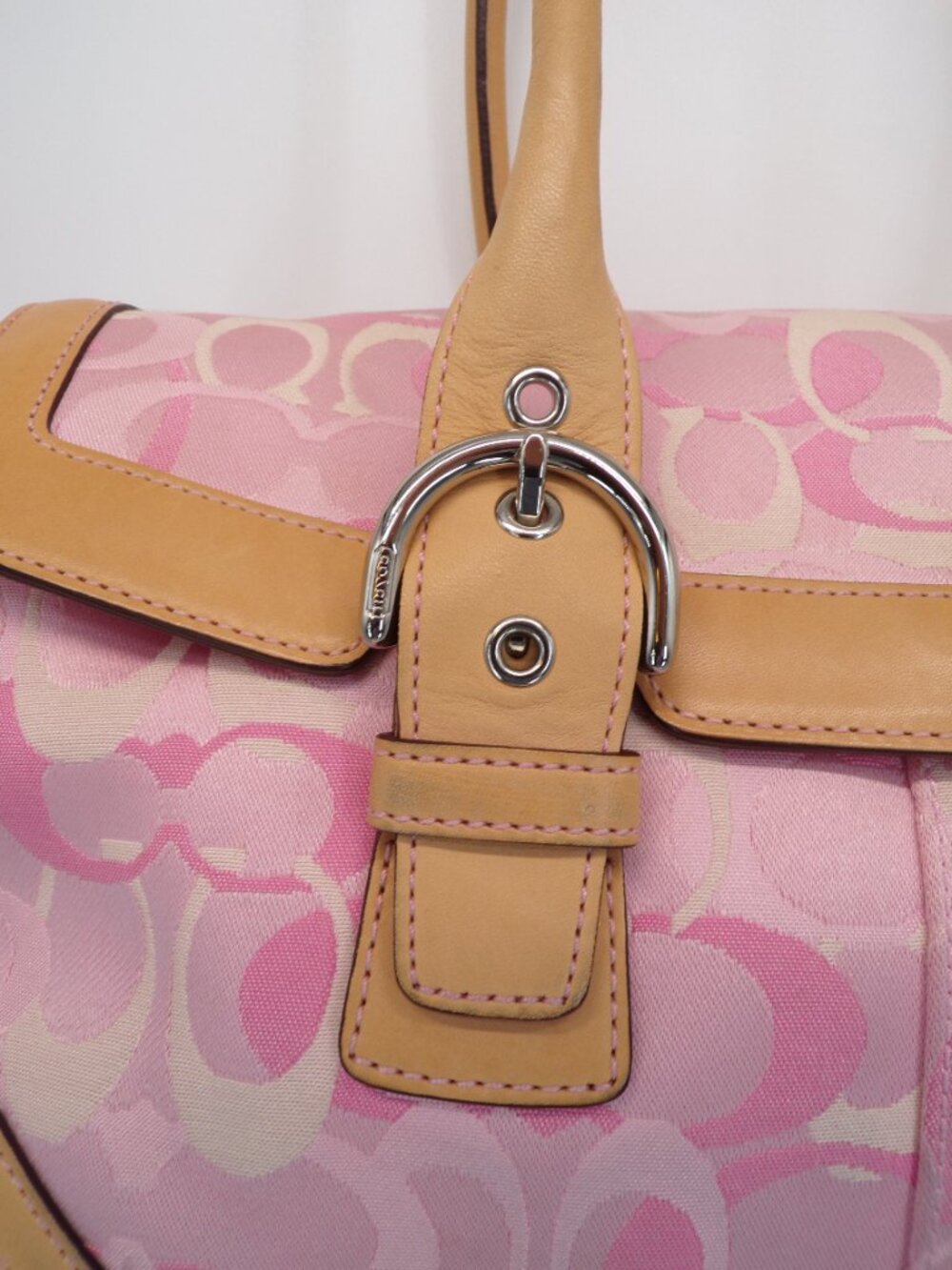 Coach Optic Pink Signature Flap Satchel (Style 6722) Vintage Y2K. - Picture 3 of 11